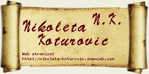 Nikoleta Koturović vizit kartica